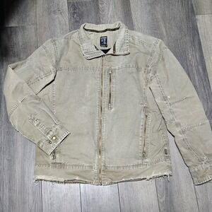 Kuhl Burr Jacket Mens Size Large Vintage Patina Dye Fleece Lined Coat Distressed